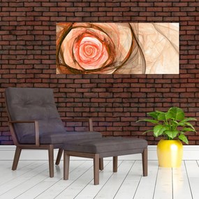 Tablou - Abstract trandafir roz cu fundal alb (120x50 cm)