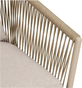 Scaun de grădină bej din metal/capitonat Salerno – House Nordic