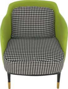 Fotoliu design, model alb-negru/ piele ecologică verde, EMREN
