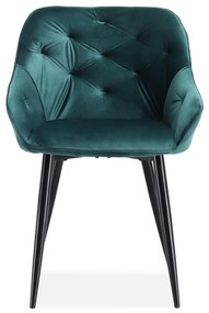 K487 Verde Închis - SCAUN MODERN MATLASAT GLAMOUR PENTRU LIVING/SUFRAGERIE CATIFEA