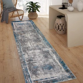 Covor tip traversă albastru lavabil 80x200 cm Abstract Colors Blue – Vitaus