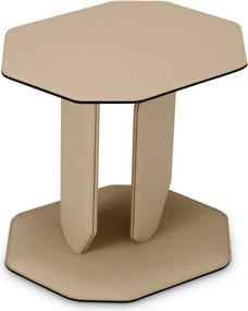 Masuta laterala design LUX, Piele Sintetica, Maro Deschis, Maurizio