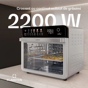 Klarstein AirGlaze Digital friteuză digitală cu aer cald, 2200 W, 19 programe, inclusiv accesorii lavabile în mașina de spălat vase