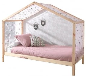 Set DALLAS culoare lemn natural este format dintr-un Pat copii Vipack fără gard (90 x 200 cm) și un set textil.
