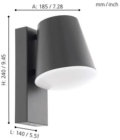 Eglo 97482 - Lumină LED reglabilă CALDIERO-C 1xE27/9W/230V IP44 exterior