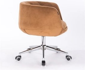 HR333K Scaun Galben Miere Catifea cu Bază Cromata