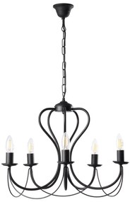 Lustră pe lanț ONLI CANDELA 5xE14/6W/230V negru