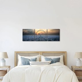 Tabloul - Paris din înâlțime (cu ceas) (90x30 cm)