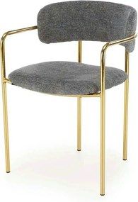 Scaun K537, gri/auriu, stofa clasica/metal, 54x56x76 cm