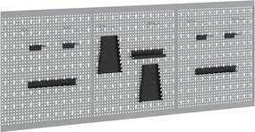 vidaXL Panou de Perete pentru Unelte 3 pcs Gri 150 x 1 x 60 cm