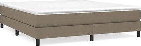vidaXL Pat continental cu saltea, gri taupe, 180x200 cm, textil