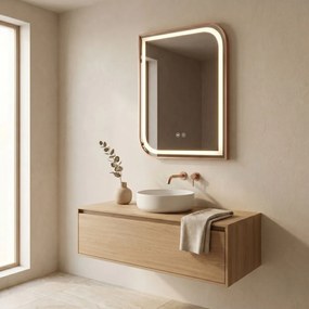Oglindă LED ZONE 70x50 BRUSH ROSE GOLD
