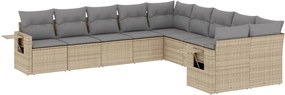 vidaXL Set canapele de grădină cu perne, 10 piese, bej, poliratan