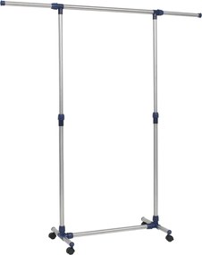 vidaXL Cuier haine reglabil, argintiu, 165x44x150 cm, oțel inoxidabil