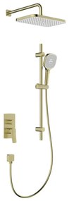 KFA Armatura MALAGA 4529-301-31 - Set de duș cu baterie încastrată, finisaj auriu periat