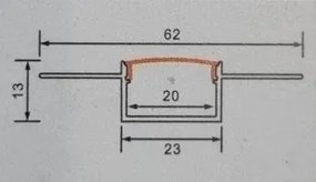 Profil LED Incastrat – Finisaj „glet”, Aluminiu, Lungime 2 m ✨