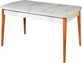 Set masa extensibila cu 6 scaune tapitate Homs cargold 250-30048 bej- gri 170 x 80 cm