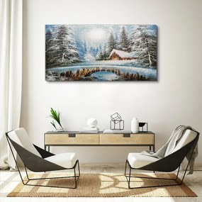 Tablou canvas Iarna Zăpadă Pădure Natura
