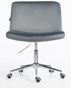 HR150K Scaun Grafit din Catifea cu Bază Cromata