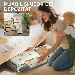 AIYAPLAY Covoraș pentru bebeluși față-verso, covoraș pentru târâre, temă astronauți și planete. | Aosom Romania