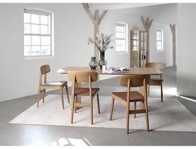 Scaun de dining maro coniac/în culoare naturală din imitație de piele Livo – Unique Furniture