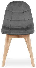 Set de dining 1 + 4, masa alba ADRIA 120x80 cm + scaun din catifea gri inchis BORA