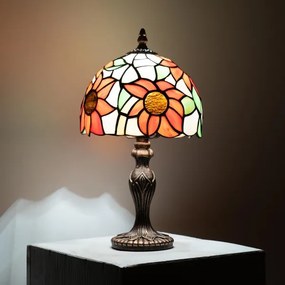 BRILAGI - Lampă de masă Tiffany cu abajur din vitralii SUNFLOWER 1xE27/60W/230V