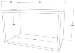 Raft haaus Kos/Haga, Negru, 50 x 28 x 30 cm