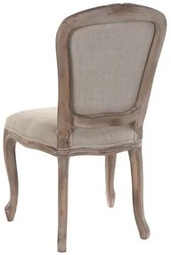 Scaun de dining shabby chic din lemn de cauciuc și in, „Valbonne”