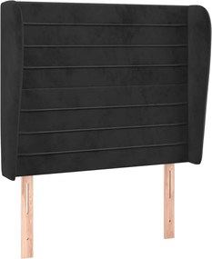 vidaXL Tăblie de pat cu aripioare, negru, 103x23x118/128 cm, catifea