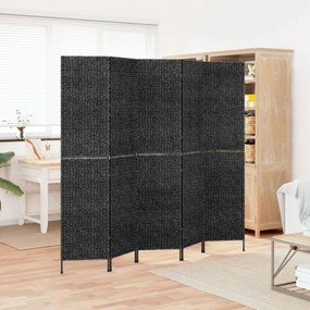 355199 vidaXL Paravan de cameră cu 5 panouri negru 205x180 cm zambilă de apă