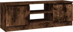 vidaXL Comodă TV cu ușă, stejar fumuriu, 102x30x36 cm