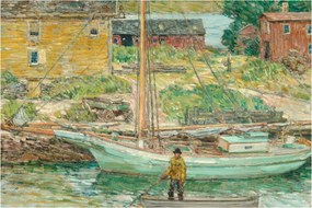 Tablou - Childe Hassam, Oyster Sloop, Cos Cob, reproducere (90x60 cm)