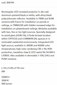 Corp incastrabil cu 2 spoturi LED LIKA FI TRIM 06W 3000K