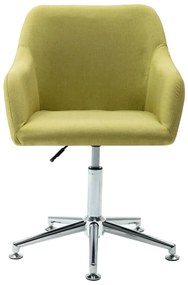 283474 vidaXL Scaun de sufragerie pivotant, verde, material textil