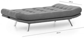 Canapea Extensibilă cu 3 Locuri Misa Sofabed, Gri