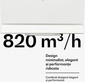 Klarstein Hotă Velaire, Elegantă, minimalistă, performantă, Clasa energetică A++, 820 m³/h, 90 cm
