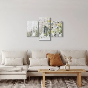 Tablou - Flori albe, vintage (90x60 cm)