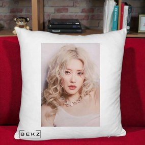 Perna Personalizata K-pop BLACKPINK Rose, 40x40 cm, Alb Pufos, Husa Detasabila, Perna Inclusa, BEKZ®