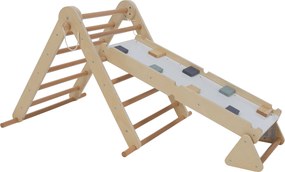 Montessori Triunghiul Pikler 3în1, natural/mix de culori, OPRIN