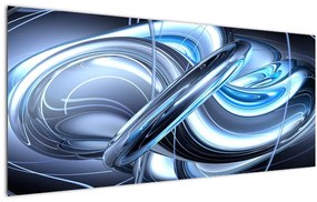 Tablou cu abstracție albastră (120x50 cm), în 40 de alte dimensiuni noi