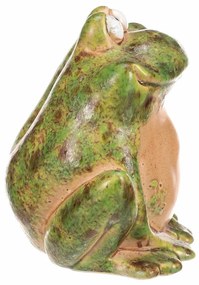 Decorațiune de grădină din ceramică Broască drăguță, 13 x 10 x 12 cm, 13 cm