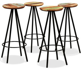 vidaXL Scaune de bar, 4 buc., lemn masiv reciclat