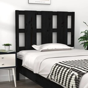 vidaXL Tăblie de pat, negru, 95,5x4x100 cm, lemn masiv de pin