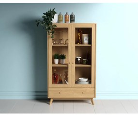 Vitrină în culoare naturală cu aspect de lemn de stejar 100x170 cm Kensal – Woodman