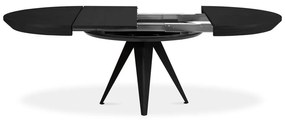 Masă de dining rotundă extensibilă cu blat negru cu blat suplimentar ø 120 cm Magnus – Windsor &amp; Co Sofas