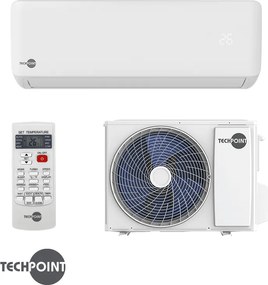 Aparat de aer conditionat cu invertor TechPoint TCP H09 MAXCOOL, 9000 BTU, 17 m², A++, R-32, Alb