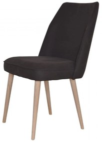 Scaun dining, negru, stofa, Lyon
