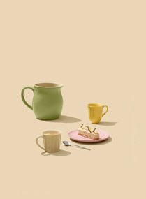 Cana din ceramica galbena cu caneluri MYNTE LEMONADE