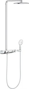 Coloana de dus cu baterie termostatata crom - alb Grohe RainShower System SmartControl 360 Mono